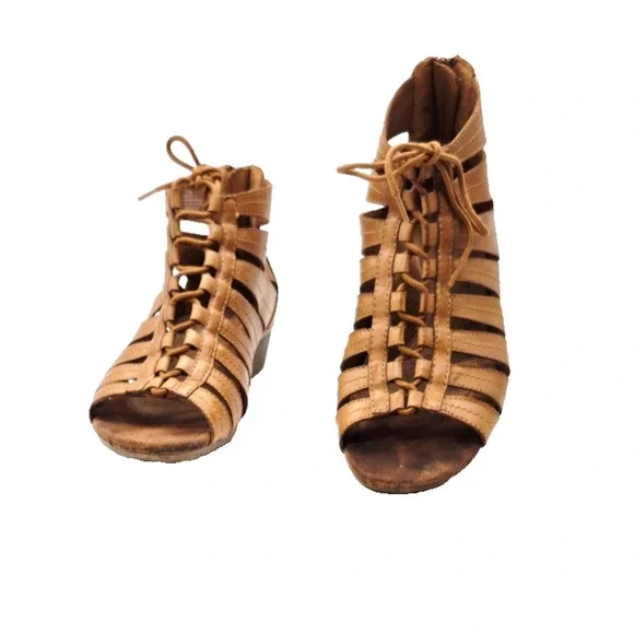 Rockport Cobb Hill Collection Sandals Brown Sz 10 M Lace & Zip Gladiator Style - Picture 2 of 8